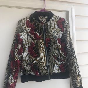 Ankara print bomber jacket